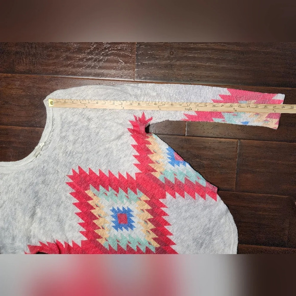Luna Chic Curved Hem Womens Aztec Sweater - Picture 5 of 10